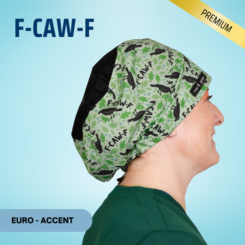 F-Caw-F - Scrub Cap - rae & grace - Euro - Accent Top