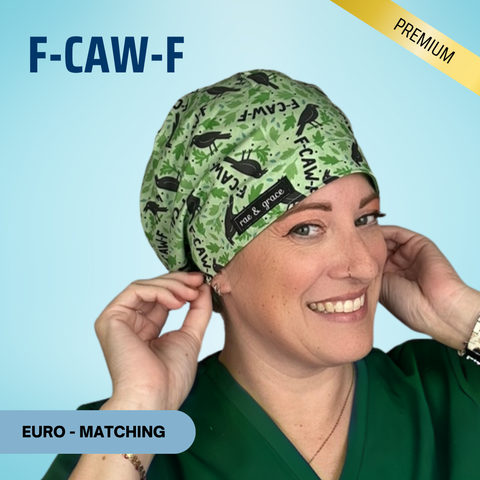F-Caw-F - Scrub Cap - rae & grace - Euro - Matching Top