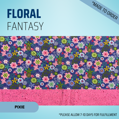 Floral Fantasy - Scrub Cap - rae & grace - Pixie - Made to order Please allow 7-10 days for fulfillment.
