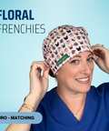 Floral Frenchies - Scrub Cap - rae & grace - Euro - Matching Top