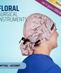 Floral Surgical Instruments - Scrub Cap - rae & grace - Ponytail - Accent Top