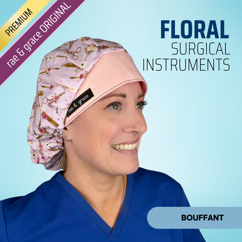 Floral Surgical Instruments - Scrub Cap - rae & grace - Bouffant