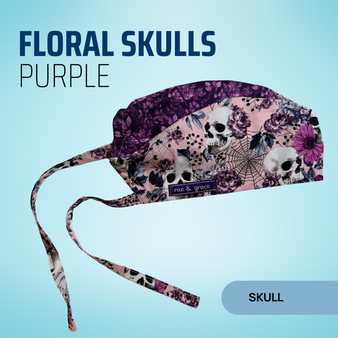 Floral Skulls Purple