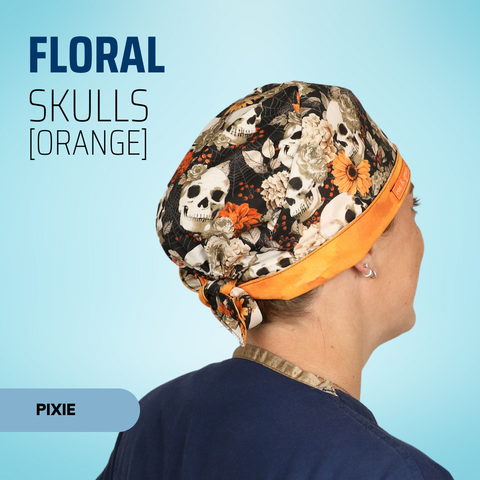 Floral Skulls Orange