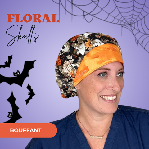 Floral Skulls Orange