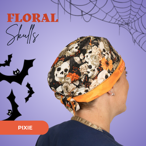 Floral Skulls Orange