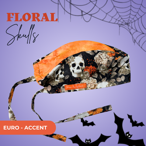 Floral Skulls Orange