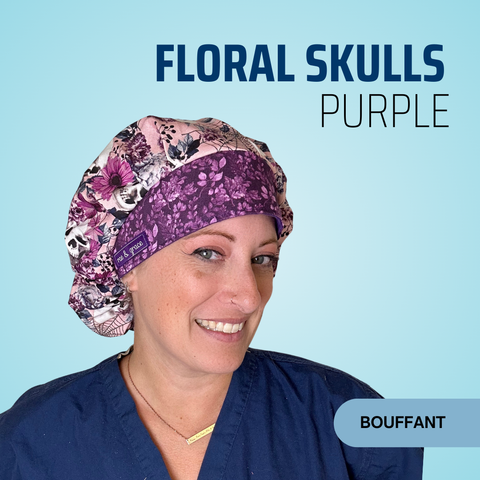 Floral Skulls Purple