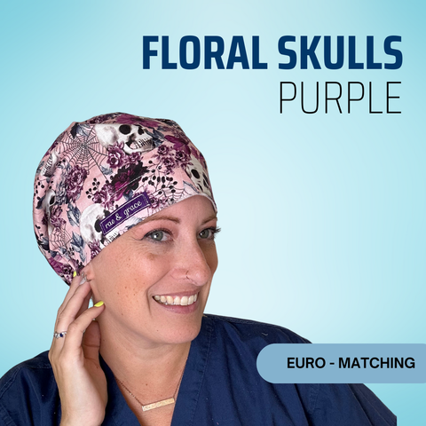 Floral Skulls Purple