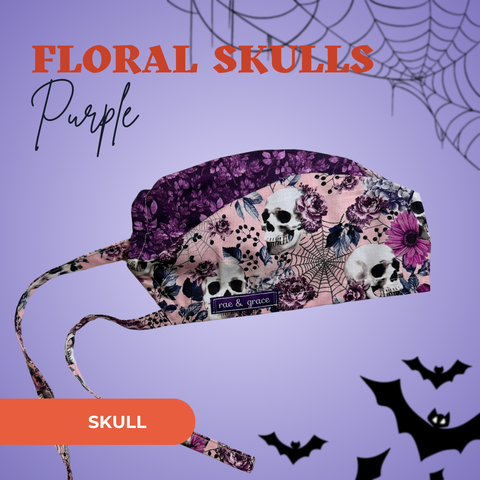 Floral Skulls Purple