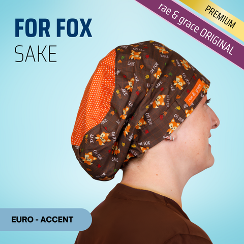 For Fox Sake - Scrub Cap - rae & grace - Euro - Accent Top