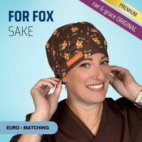 For Fox Sake - Scrub Cap - rae & grace - Euro - Matching Top
