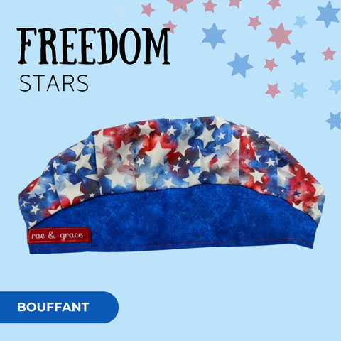 Freedom Stars - Scrub Cap - rae & grace - Bouffant
