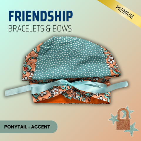 Friendship Bracelet - Scrub Cap - rae & grace - Ponytail - Accent Top