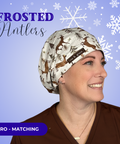Frosted Antlers - Scrub Cap - rae & grace - Euro - Matching Top