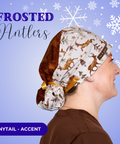 Frosted Antlers - Scrub Cap - rae & grace - Ponytail - Accent Top
