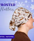 Frosted Antlers - Scrub Cap - rae & grace - Ponytail - Matching Top