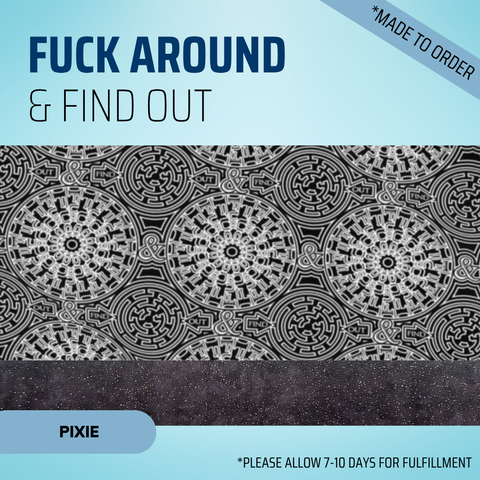 Fuck Around & Find Out - Scrub Cap - rae & grace - Pixie - Made to order Please allow 7-10 days for fulfillment.