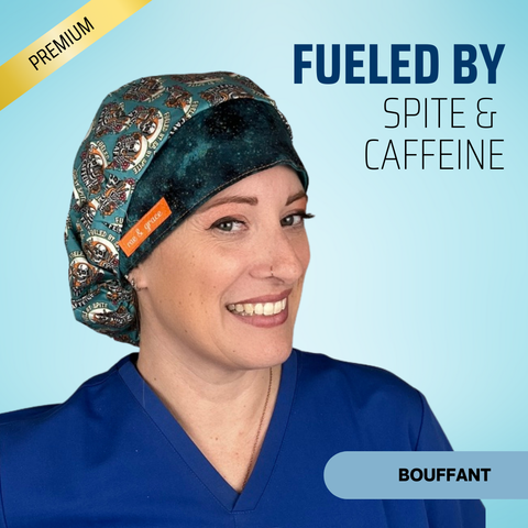 Fueled By Spite And Caffeine - Scrub Cap - rae & grace - Bouffant