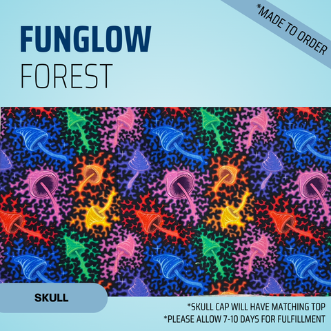 Funglow Forest - Scrub Cap - rae & grace - Skull Cap - Made to order Please allow 7-10 days for fulfillment.