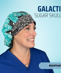 Galactic Sugar Skull  - Scrub Cap - rae & grace - Bouffant