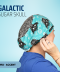 Galactic Sugar Skull  - Scrub Cap - rae & grace - Euro - Accent Top