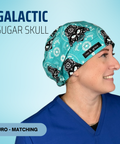 Galactic Sugar Skull  - Scrub Cap - rae & grace - Euro - Matching Top