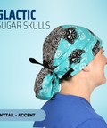 Galactic Sugar Skull  - Scrub Cap - rae & grace - Ponytail - Accent Top