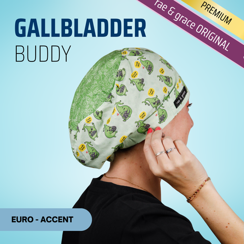 Gallbladder Buddy - Scrub Cap - rae & grace - Euro - Accent Top