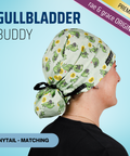 Gallbladder Buddy - Scrub Cap - rae & grace - Ponytail - Matching Top