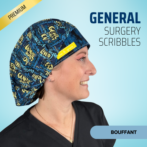 General Surgery Scribbles - Scrub Cap - rae & grace - Bouffant