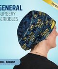 General Surgery Scribbles - Scrub Cap - rae & grace - Euro - Accent Top