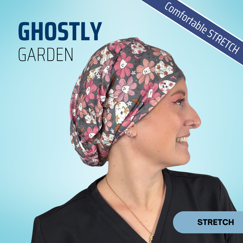 Ghostly Garden - Scrub Cap - rae & grace - Pixie - *Made to order