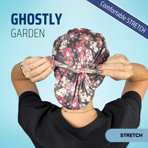 Ghostly Garden - Scrub Cap - rae & grace - Skull Cap - *Made to order