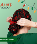 Gilded Holly - Scrub Cap - rae & grace - Ponytail - Matching Top