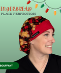 Gingerbread & Plaid Perfection - Scrub Cap - rae & grace - Bouffant