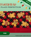 Gingerbread & Plaid Perfection - Scrub Cap - rae & grace - Pixie - Made to order Please allow 7-10 days for fulfillment.