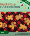 Gingerbread & Plaid Perfection - Scrub Cap - rae & grace - Skull Cap - Made to order Please allow 7-10 days for fulfillment.