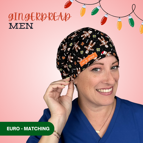 Gingerdread Men - Scrub Cap - rae & grace - Euro - Matching Top