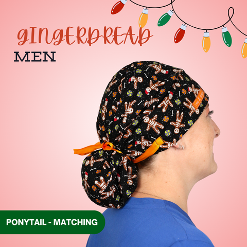 Gingerdread Men - Scrub Cap - rae & grace - Ponytail - Matching Top