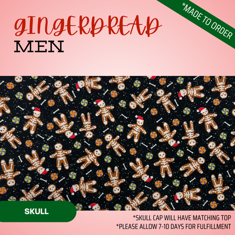 Gingerdread Men - Scrub Cap - rae & grace - Skull Cap - Made to order Please allow 7-10 days for fulfillment.