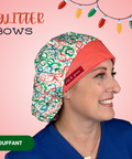Glitter Bows - Scrub Cap - rae & grace - Bouffant