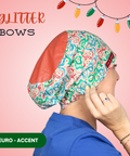 Glitter Bows - Scrub Cap - rae & grace - Euro - Accent Top