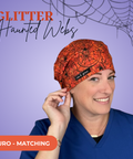 Gitter Haunted Webs - Scrub Cap - rae & grace - Euro - Matching Top
