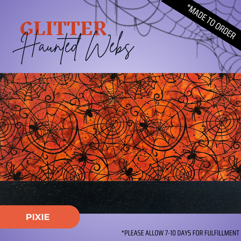 Gitter Haunted Webs - Scrub Cap - rae & grace - Pixie - Made to order Please allow 7-10 days for fulfillment.