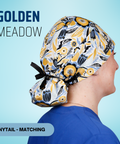 Golden Meadow - Scrub Cap - rae & grace - Ponytail - Matching Top