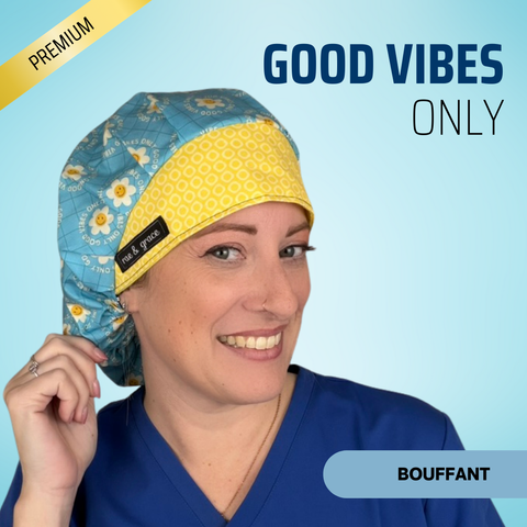 Good Vibes Only - Scrub Cap - rae & grace - Bouffant