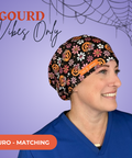 Gourd Vibes Only  - Scrub Cap - rae & grace - Euro - Matching Top