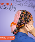 Gourd Vibes Only  - Scrub Cap - rae & grace - Ponytail - Accent Top