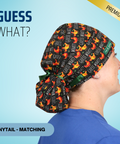 Guess What Chicken Butt - Scrub Cap - rae & grace - Ponytail - Matching Top